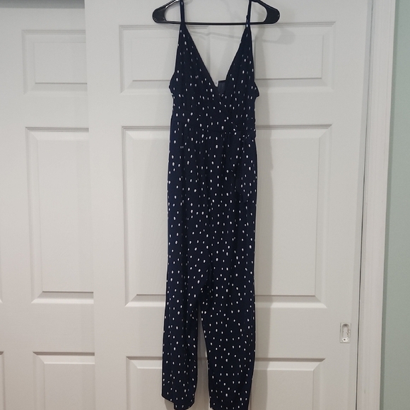 Navy Polka Dot Jumpsuit - Picture 2 of 5
